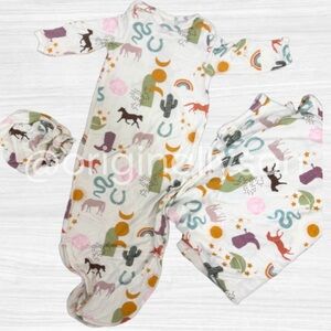 NB Emerson & Friends Gown, Hat & Blanket Set